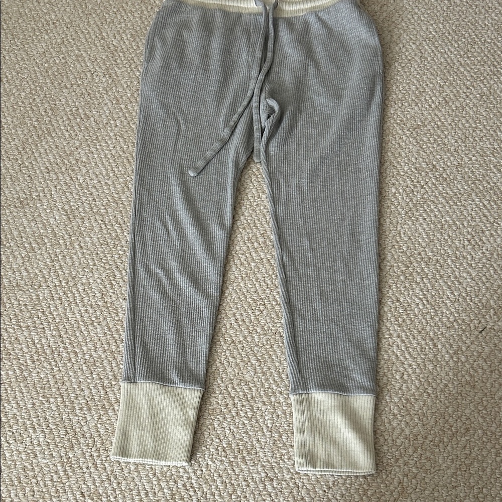 Twenty Gray and Cream Ribbed Pants